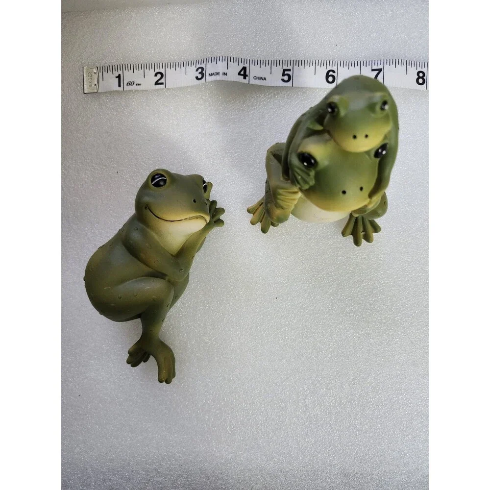 Cute Frog Fixture Set for Home Decor Set of 2 Green Frogs 🐸 vintage - Picture 4 of 6